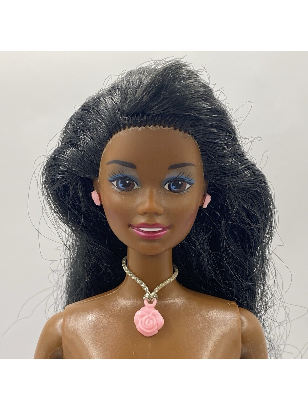 Nude Christie Songbird Barbie AA #14486 1996 Rosebud Necklace,Earrings,Ring B7